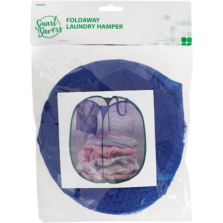 Smart Savers Blue 14 In. W. x 14 In. L. 23 In. D. Foldaway Clothes Hamper Tote HH102(PBH)